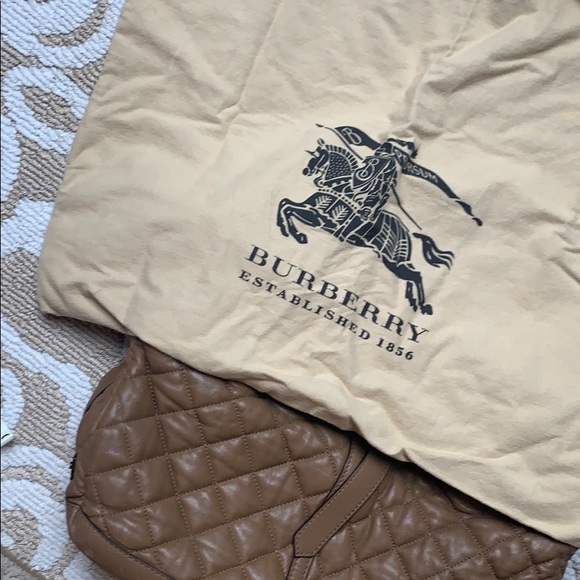BURBERY quilted brown satchel handle purse - Picture 5 of 11